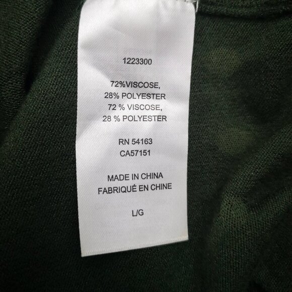 Karl Lagerfeld Paris Ladies Size Large Green Lightweight Round Neck Sweater - Picture 4 of 9